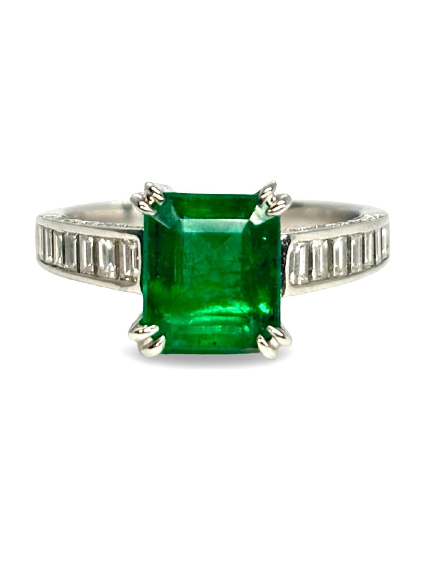 Bague ÉMERAUDE 3 ct en or blanc et diamants