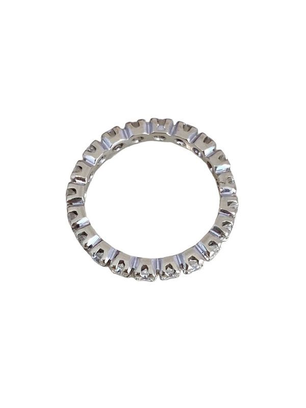 Bague Alliance Américaine, en or blanc 18k et diamants