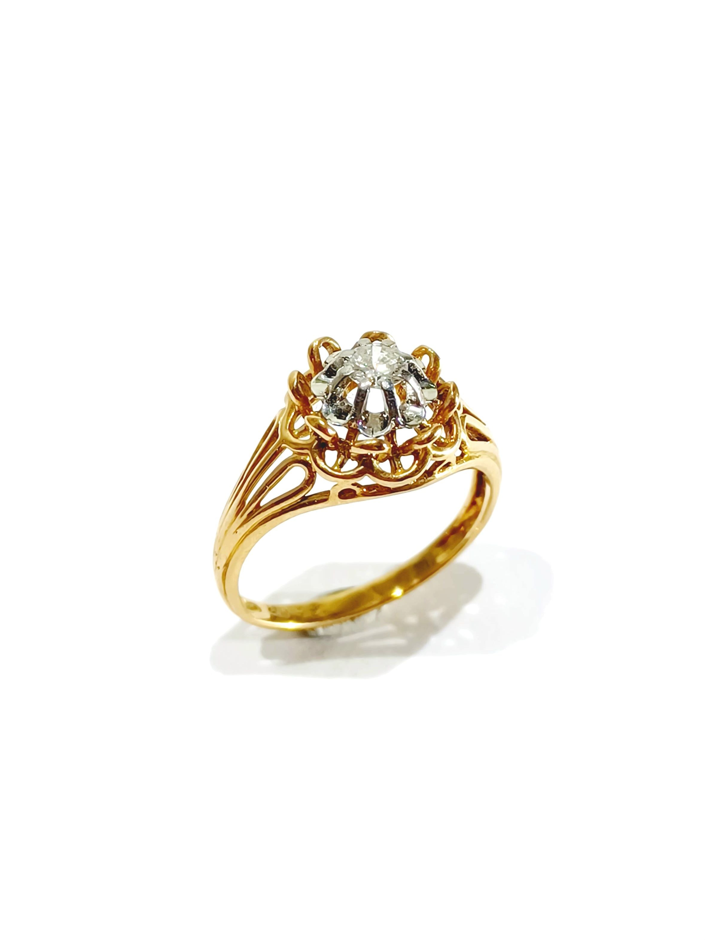 Bague en or rose et diamant