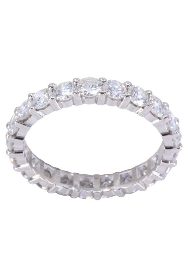 Alliance diamants en or blanc