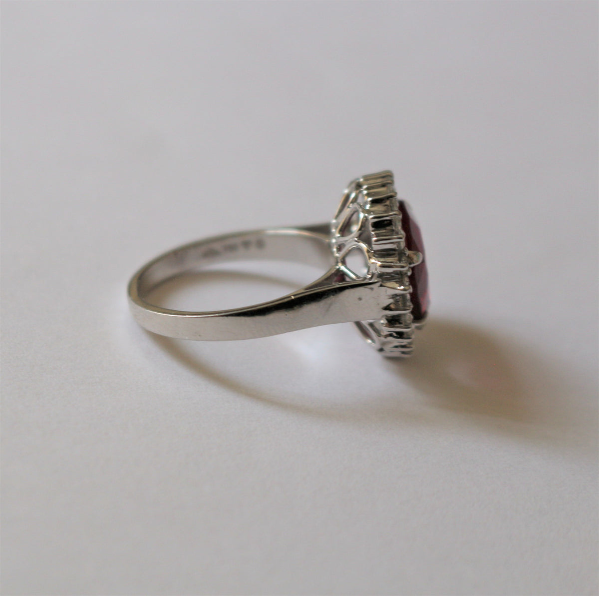 Rubellite and diamond ring