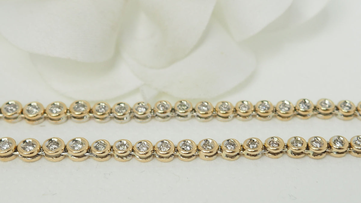 River necklace in yellow gold and diamonds 