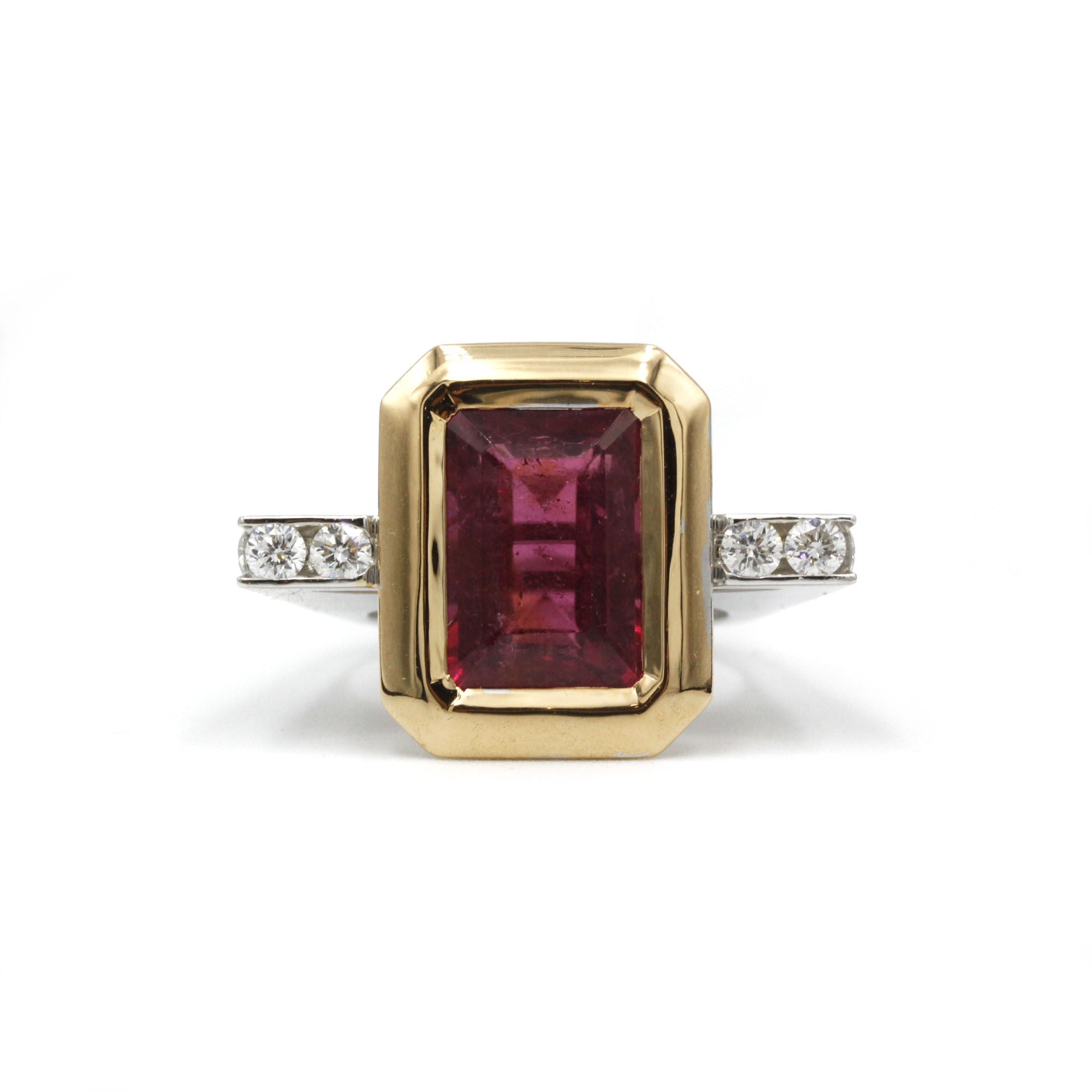 Bague - Or, Rubellite & Diamants