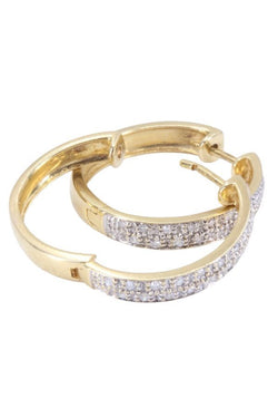 Créoles diamantées, en or jaune