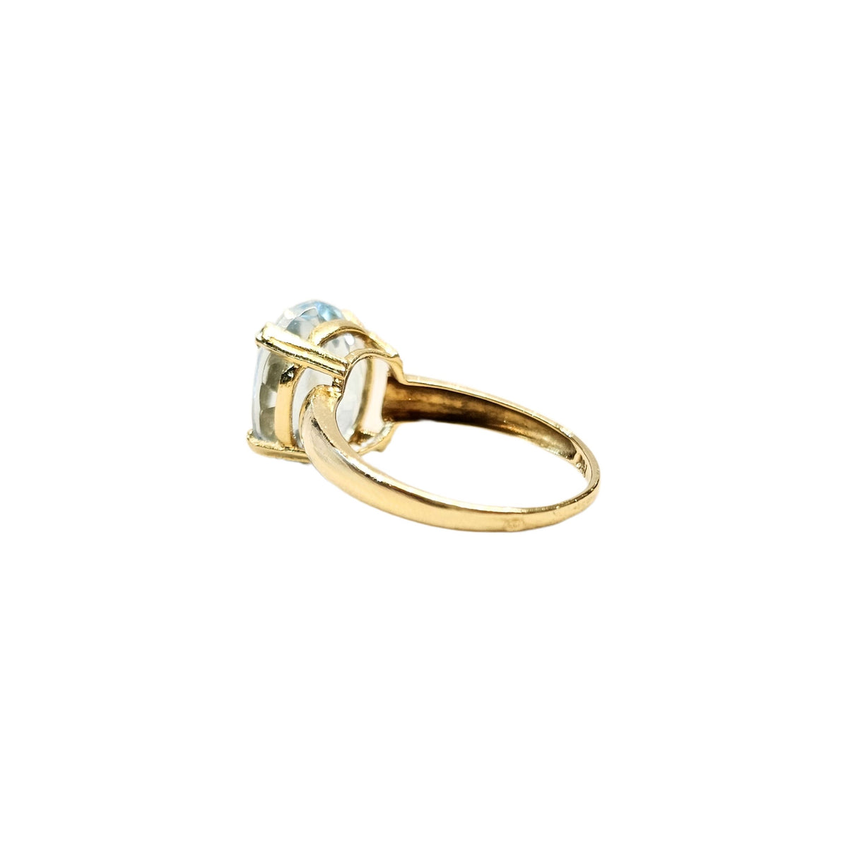 18K yellow gold ring with natural oval-cut Topaz - Size EU53