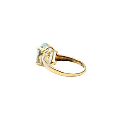 18K yellow gold ring with natural oval-cut Topaz - Size EU53
