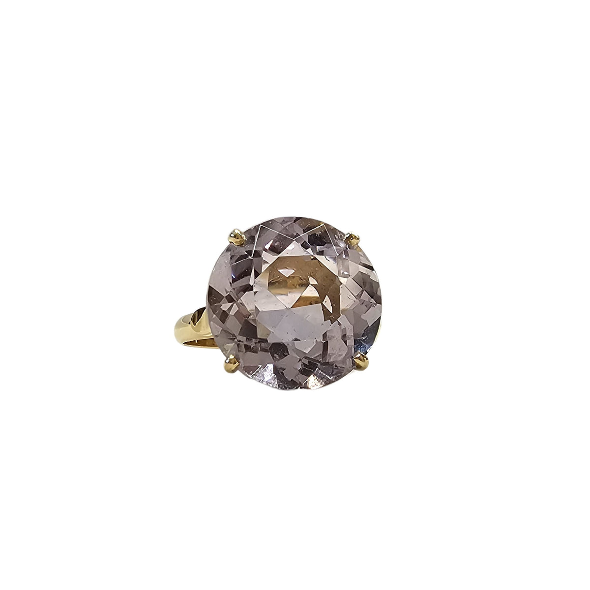 Bague en or jaune 18 carats et amethyste naturelle - Taille EU61