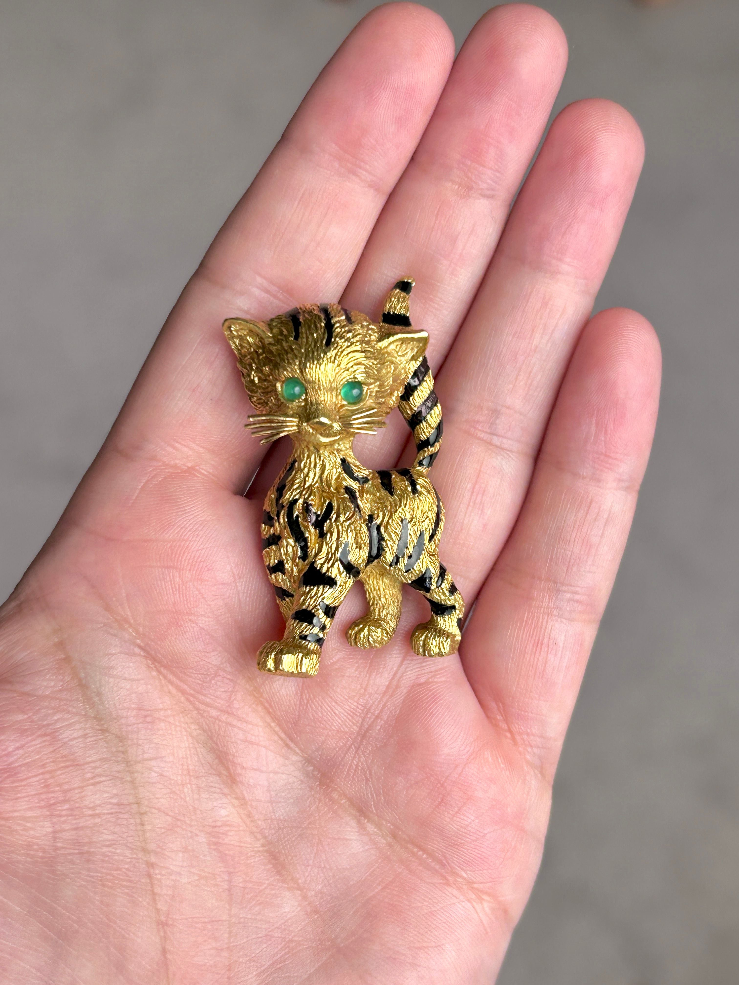 VAN CLEEF & ARPELS “Chaton Malin” pin brooch by GEORGES LENFANT in