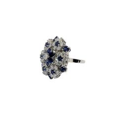 Ring Anello in white gold diamonds and sapphires