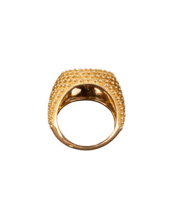 Band ring in yellow gold and diamonds