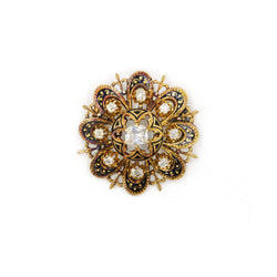 Broche - Or, Email & Diamants