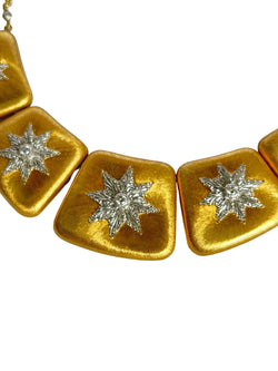 Collier plastron BUCCELLATI Macri Joaillerie en or jaune, or blanc et diamants