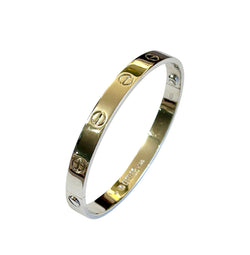 Bracelet Cartier Love en or blanc, taille 17