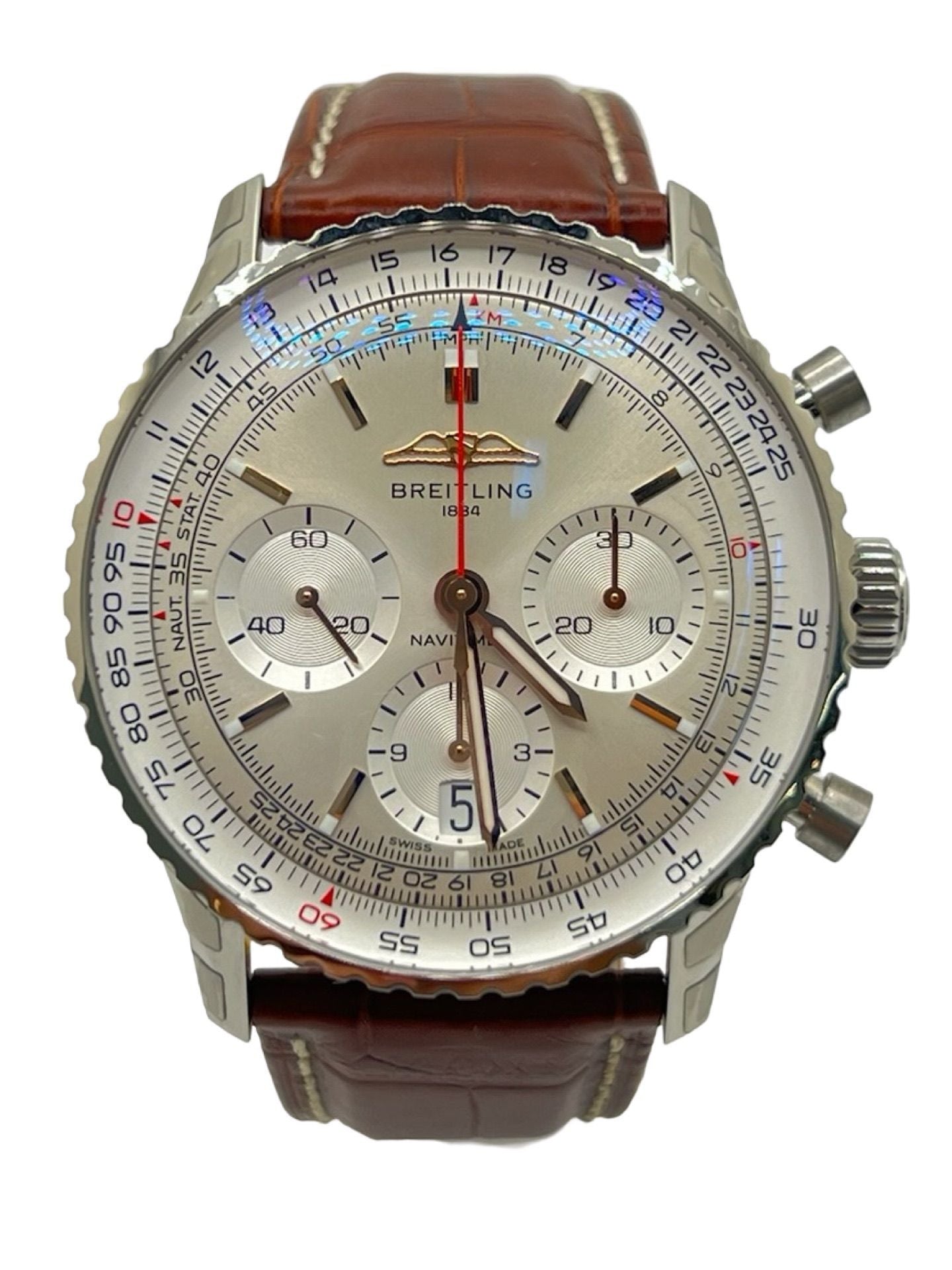 Montre BREITLING Navitimer 1 B01 Chronograph en acier et cuir de crocodile