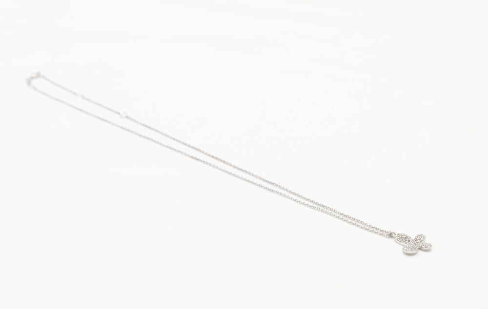 Collier Le Papillon maille jaseron en or blanc et diamant