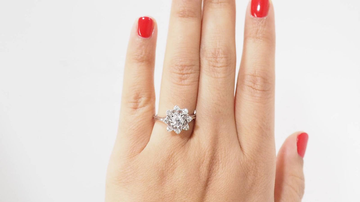 White gold and diamond ring