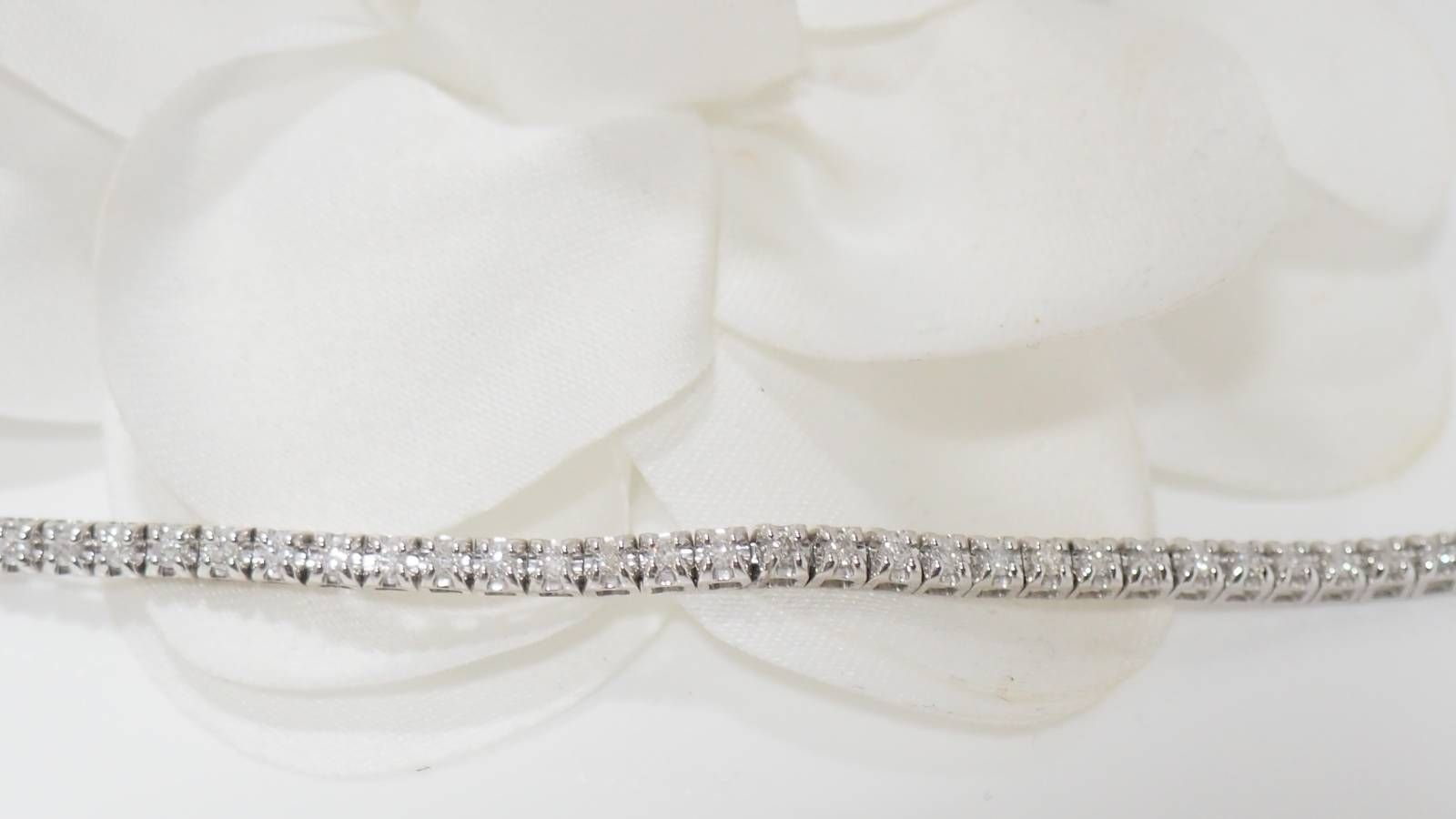 River bracelet in white gold and 1ct diamonds 