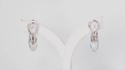 Boucles d'oreilles en or blanc aigues marines et diamants