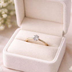 Bague Solitaire en or jaune et diamant