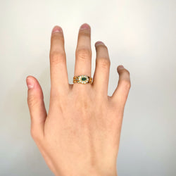 Ring - Now, diamonds & Emerald