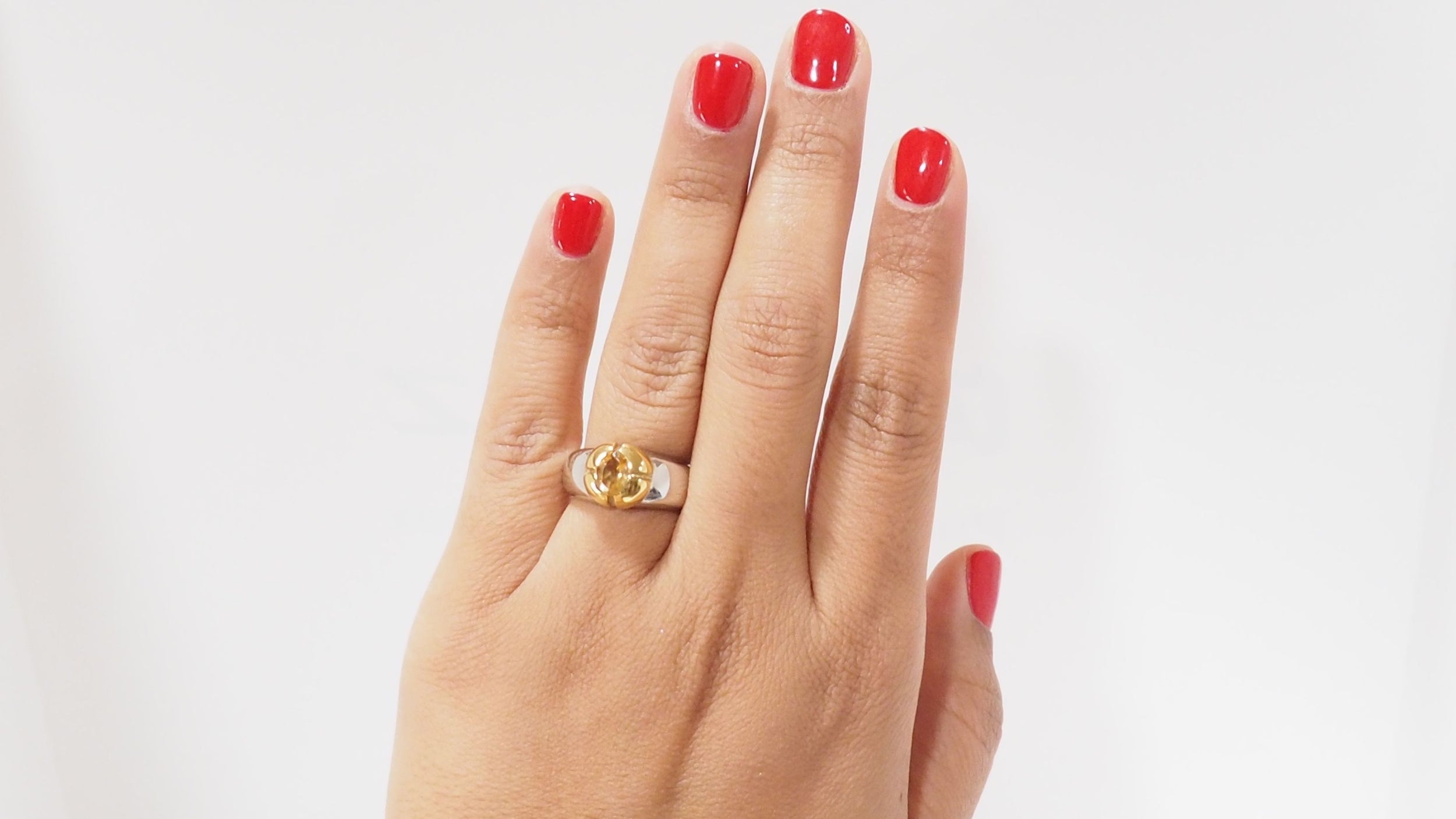 Two-Tone Gold And Citrine Ring 