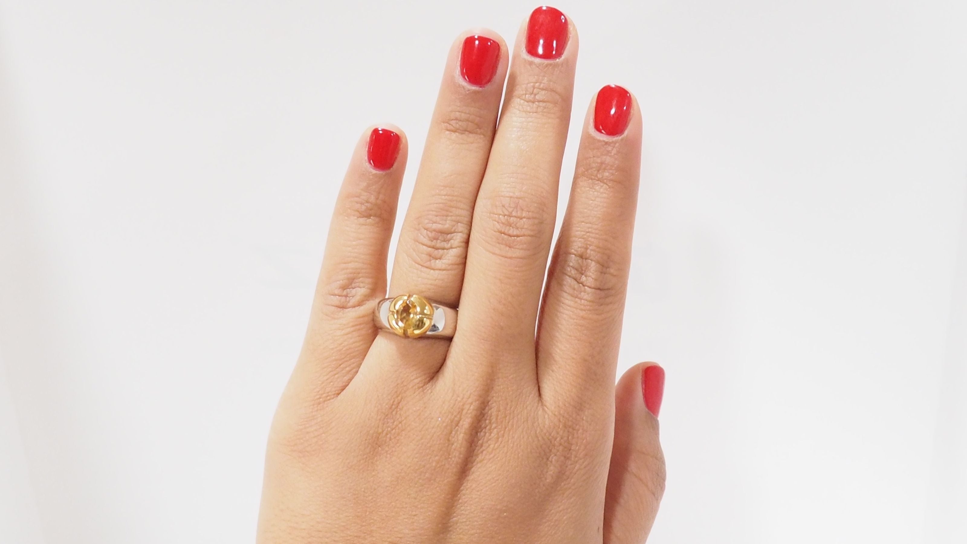 Two-Tone Gold And Citrine Ring 
