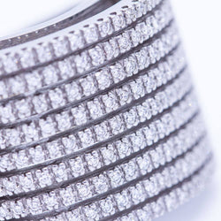 Used white gold and diamond paved ring