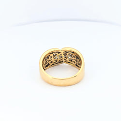 Bague en or jaune et pavage diamants