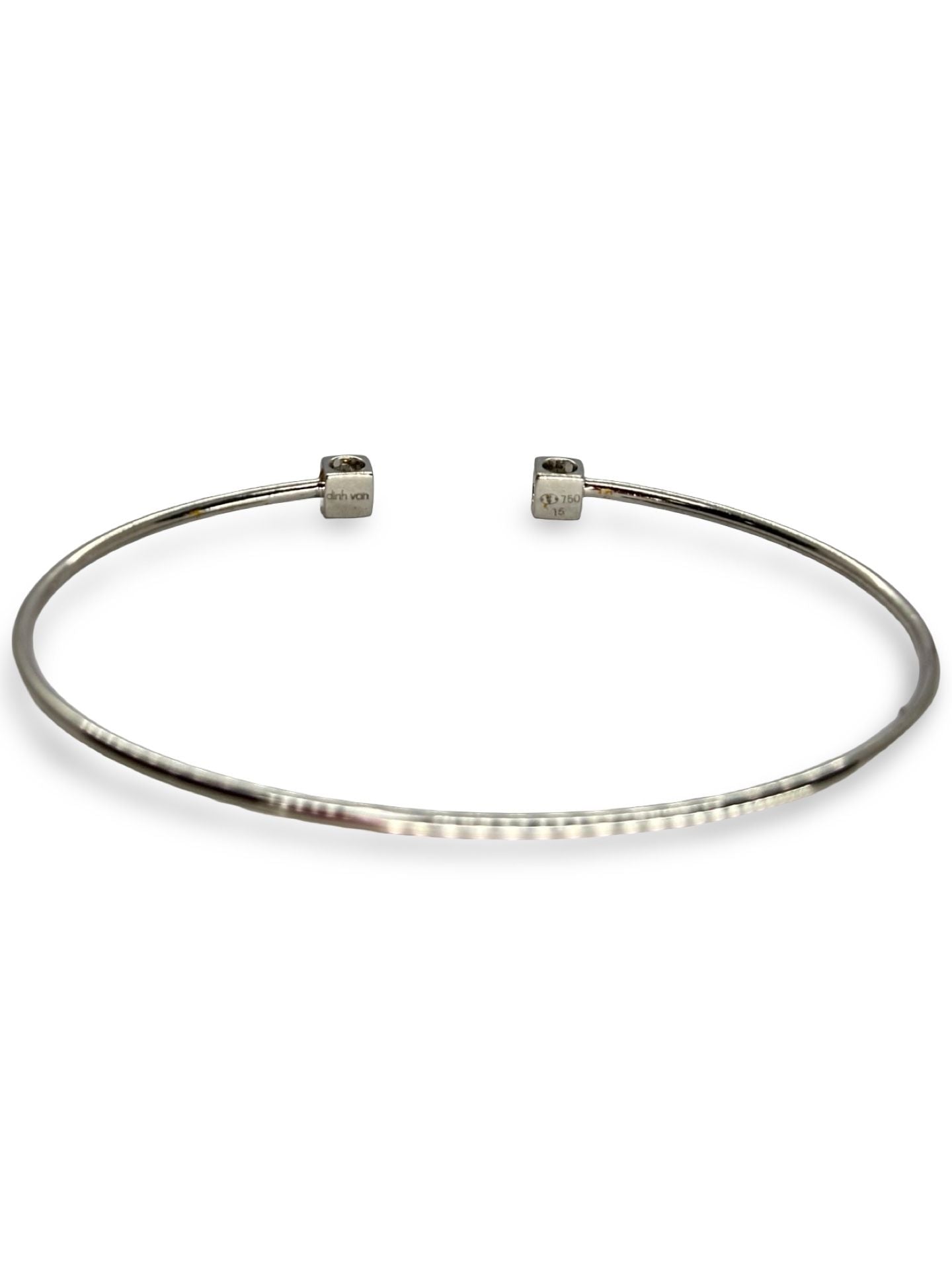 Bracelet Jonc DINH VAN "Le Cube" in white gold and diamonds