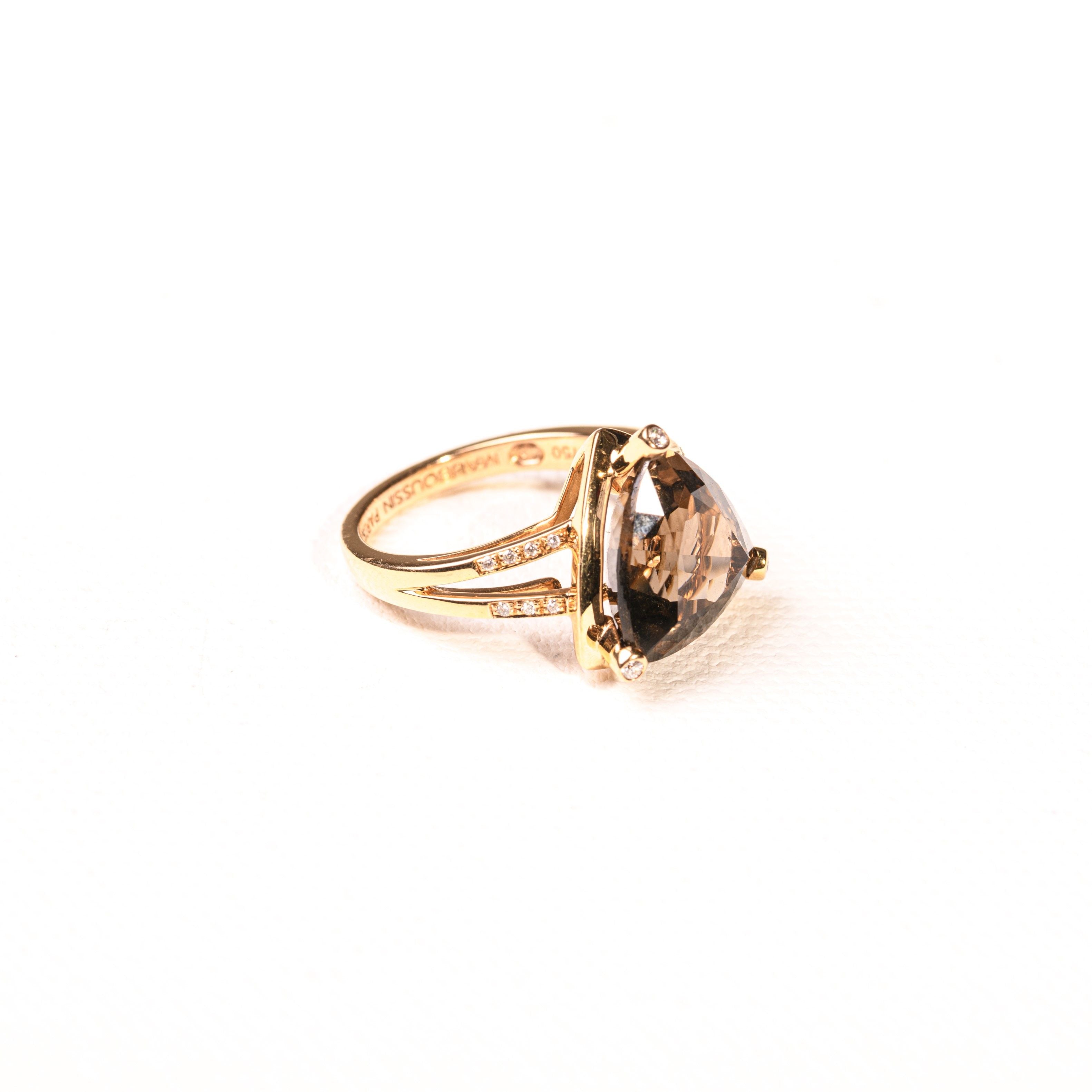 Ring MAUBOUSSIN "Mes Couleurs à Toi" in yellow gold and smoky quartz