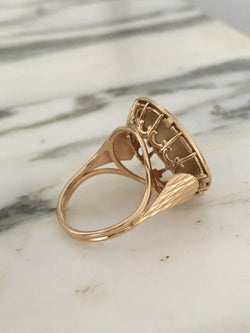 Bague AUGIS d’amour en or jaune et rubis synthétique