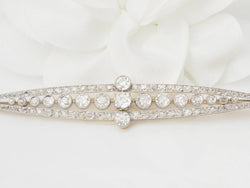 Brooch Art Deco in yellow gold and paltinium with diamonds