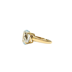 Bague en or jaune 18 carats et Topaze naturelle taille ovale- Taille EU53