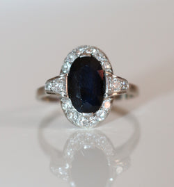 Art Deco Sapphire and Diamond Ring