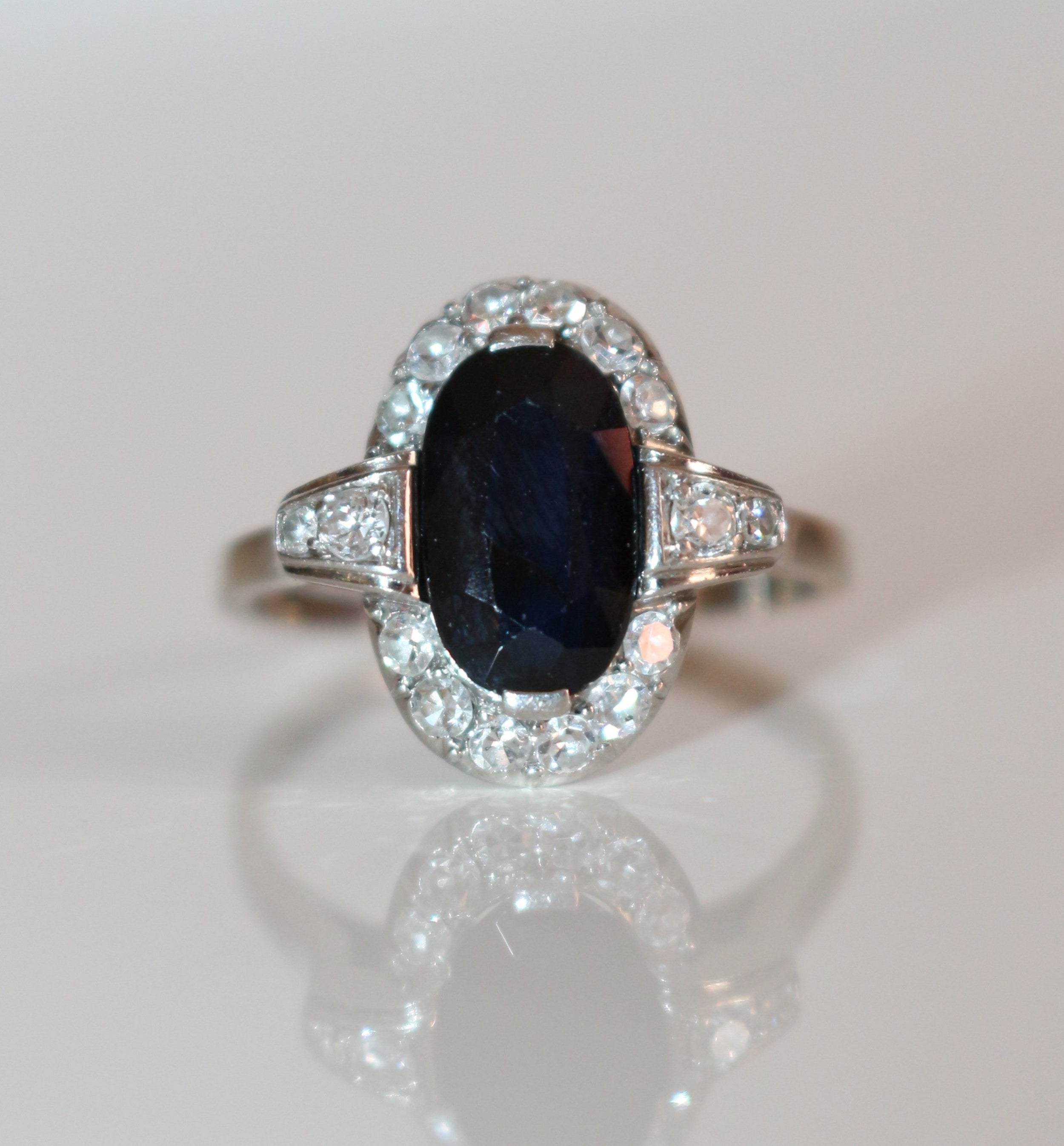 Art Deco Sapphire and Diamond Ring
