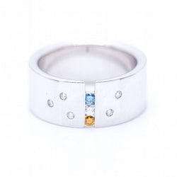 Bague en or avec diamants blancs et fancy d'occasion