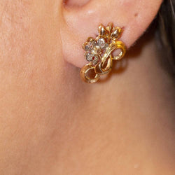 Boucles d'oreilles FLEUR NOUVEAU en or et platine