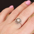 Bague fleur diamants ancienne en or