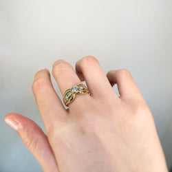 Yellow gold and diamond ring