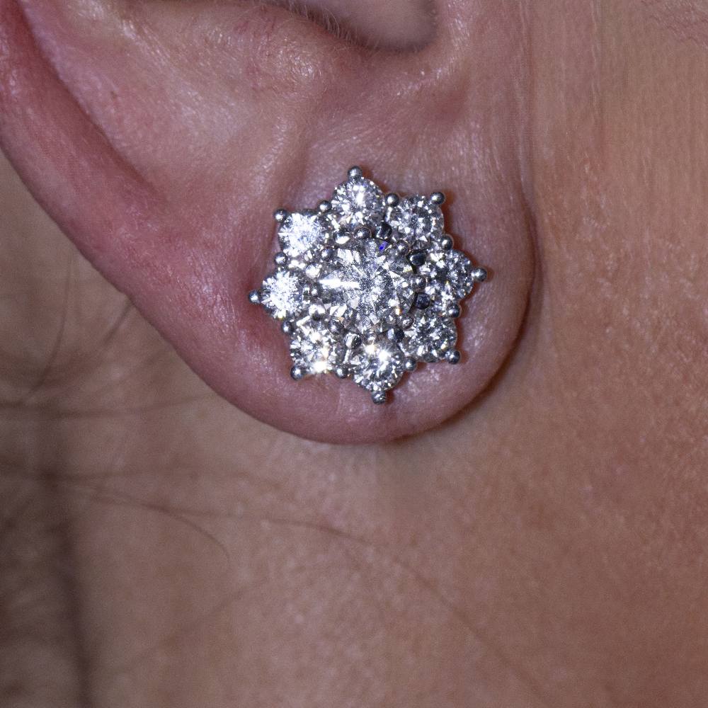 Earrings Fleas in white gold and diamonds