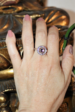 BOUCHERON “Ma Jolie” ring in white gold, sapphires and amethyst