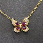 Collier papillon en diamant et rubis