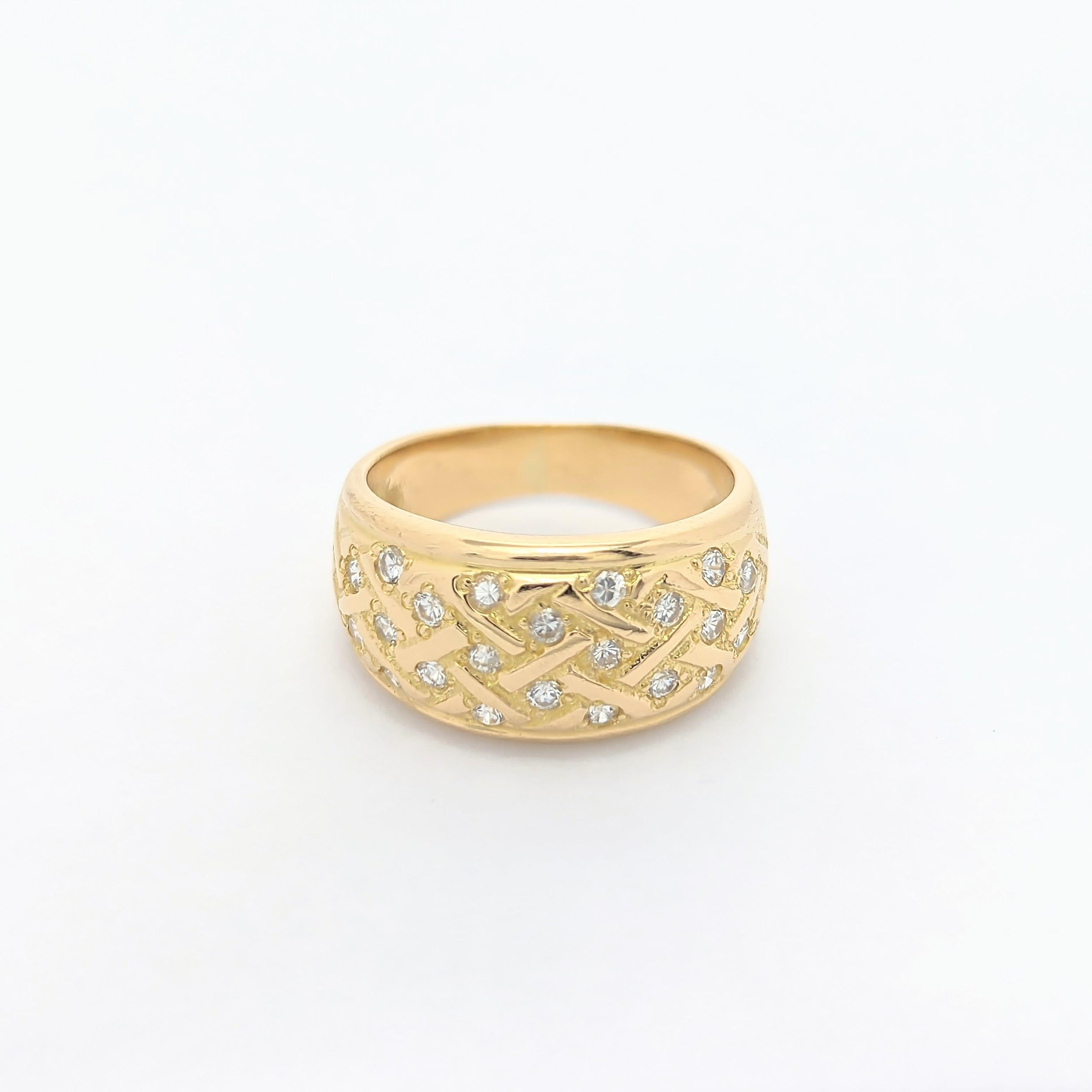 Bague en or jaune et diamants