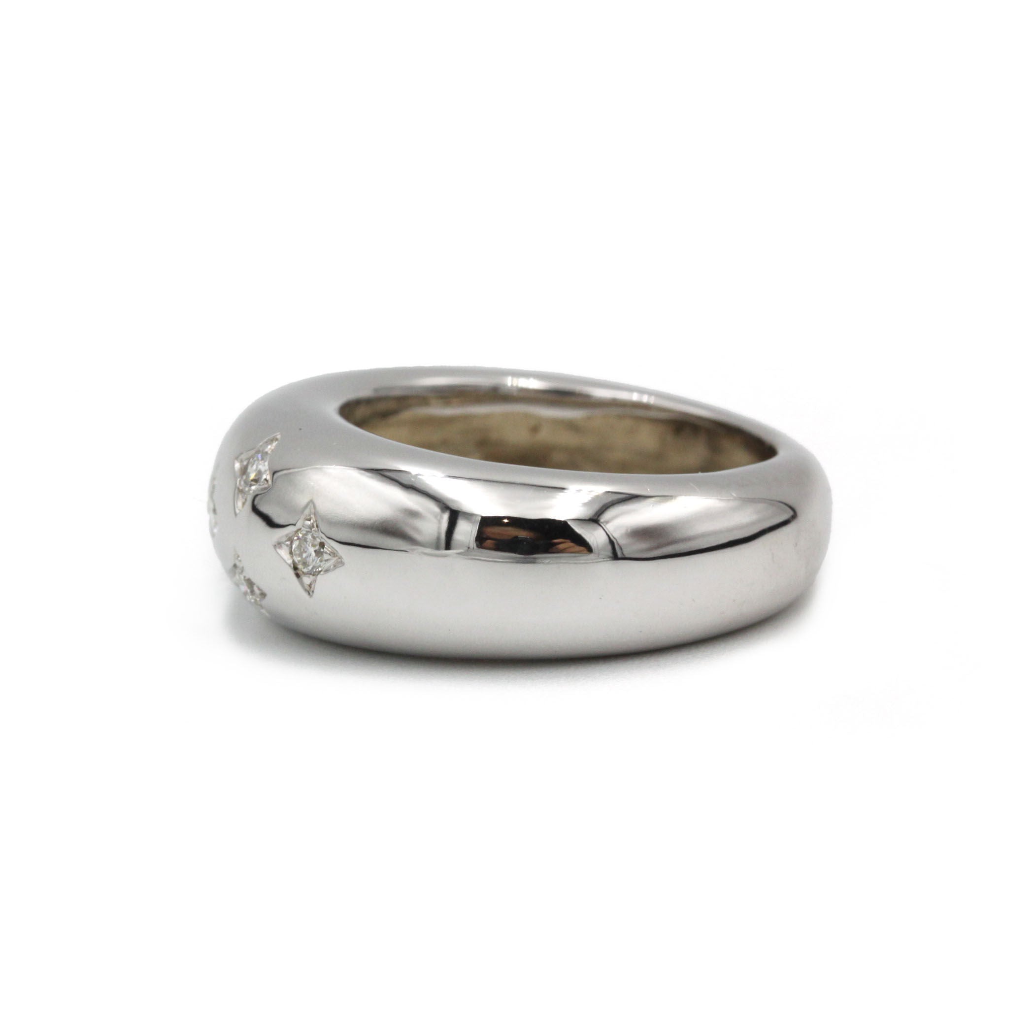 Bague Jonc en or blanc diamants