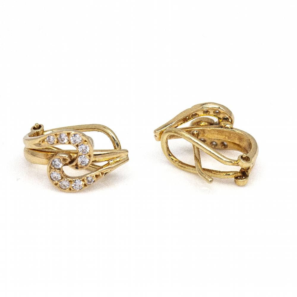 Original 1955 Boucles d'oreilles en or et diamants