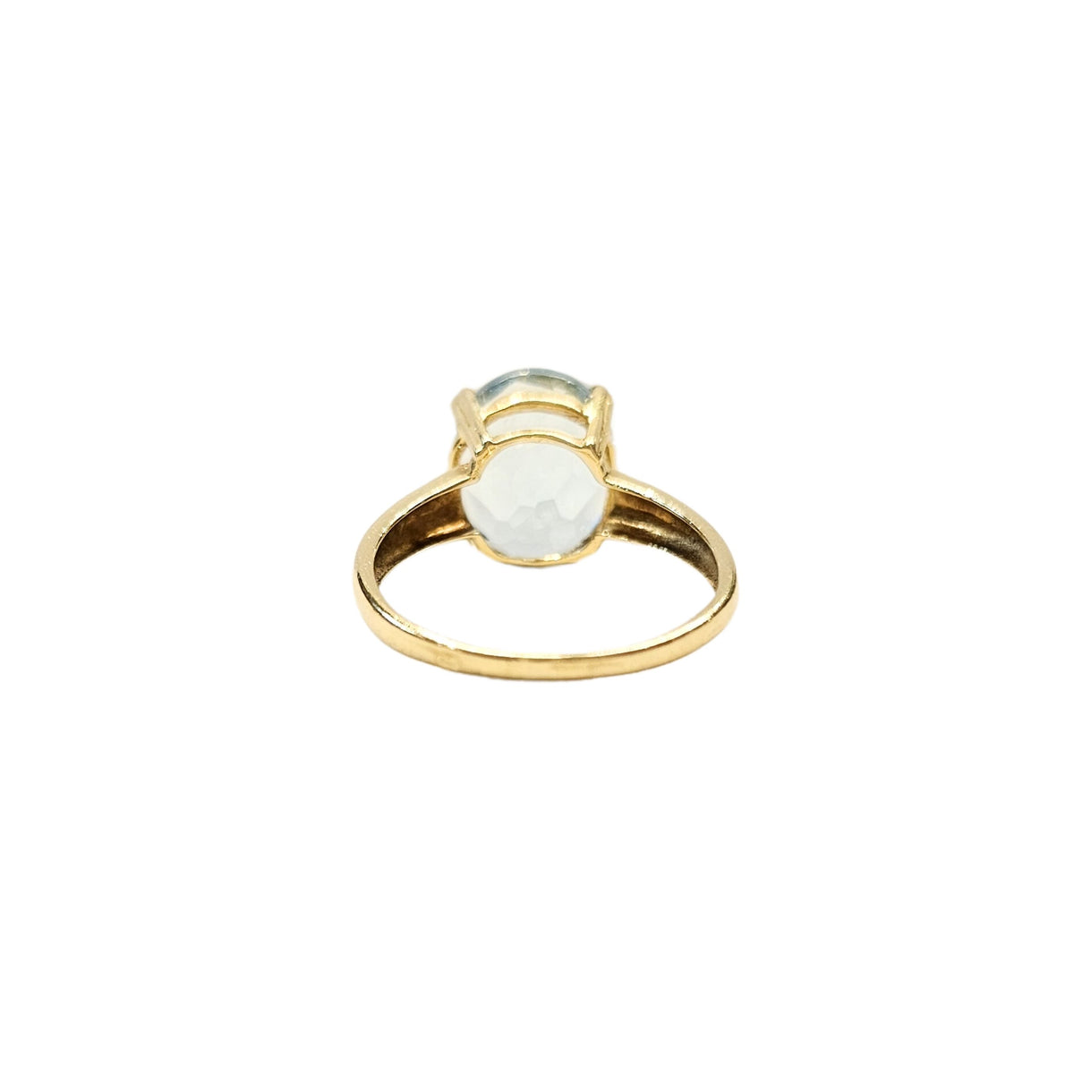 18K yellow gold ring with natural oval-cut Topaz - Size EU53