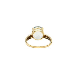 18K yellow gold ring with natural oval-cut Topaz - Size EU53