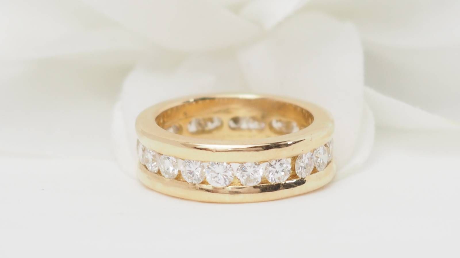 Alliance américaine en or jaune et diamants 1,68ct