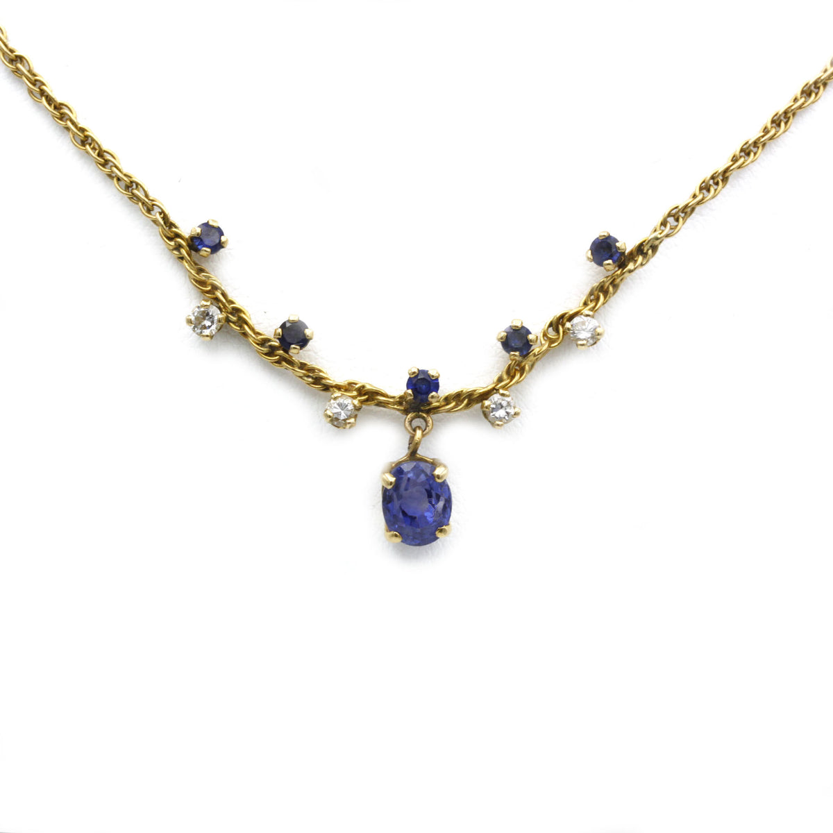 Collier - Or, diamants & saphirs