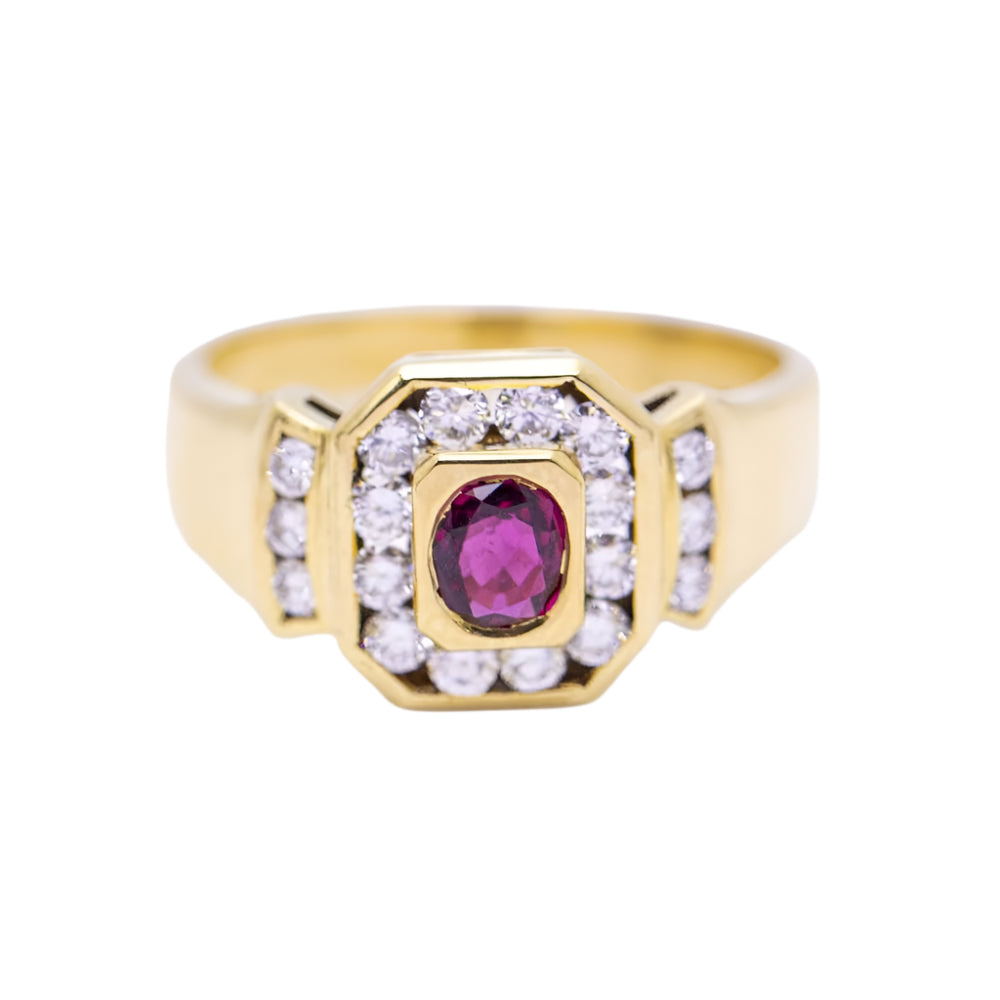 Bague QUEEN avec diamants et rubis d'occasion